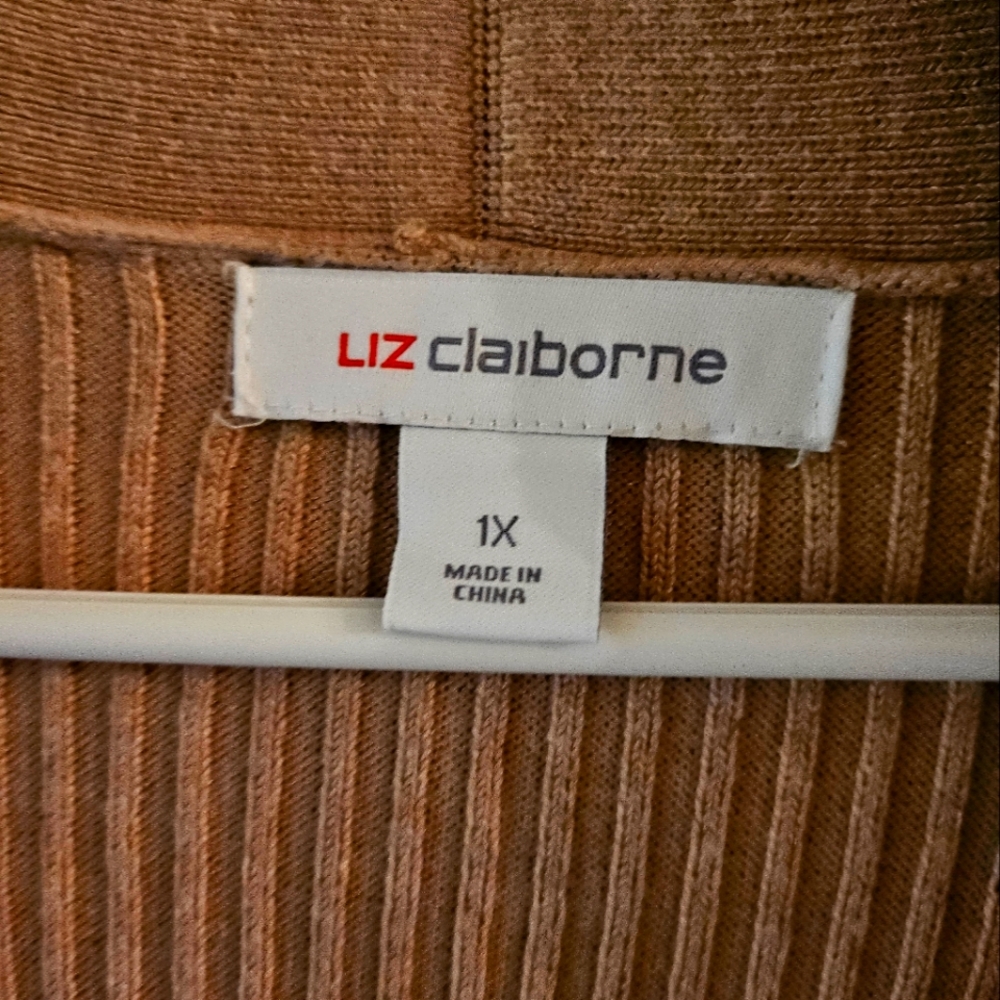 Liz Claiborne Ribbed Sweater - Brown